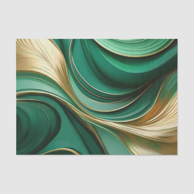 Christmas Green and Gold- Tissue Paper (Front)