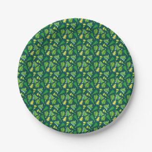 Christmas Green and Gold Tree  Paper Plate
