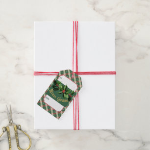 Christmas Green and White Plaid Gift Tags