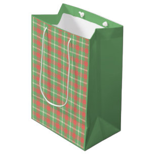Christmas green-based Plaid Tissue Paper Medium Gift Bag