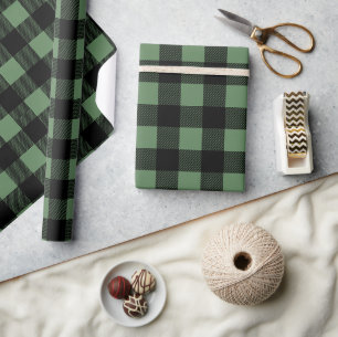 Christmas Green Buffalo Plaid Winter Wrapping Paper