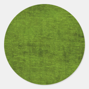 Christmas Green Chenille Fabric Texture Classic Round Sticker