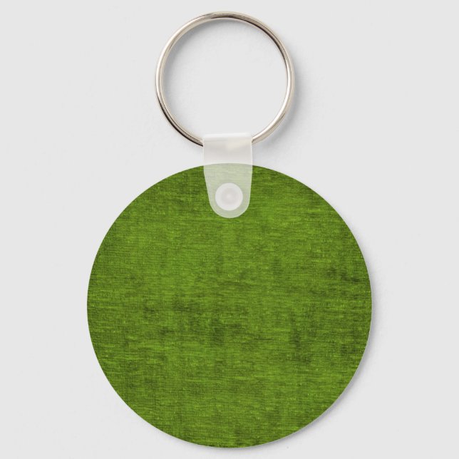 Christmas Green Chenille Fabric Texture Key Ring (Front)