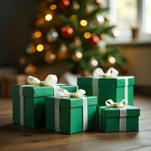 Christmas Green Colour #1E792C Wrapping Paper