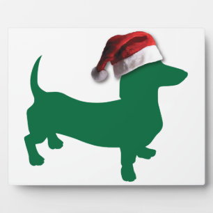 Christmas Green Dachshund Plaque