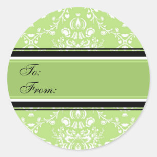 Christmas Green Damask Gift Tags
