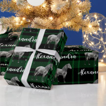 Christmas green Equestrian Horse Personalised