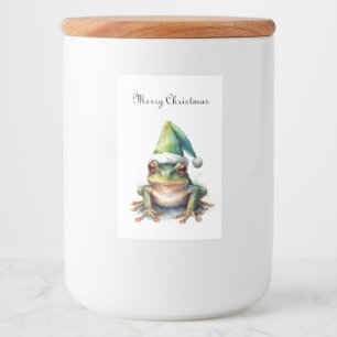 Christmas Green Frog, customisable Food Label