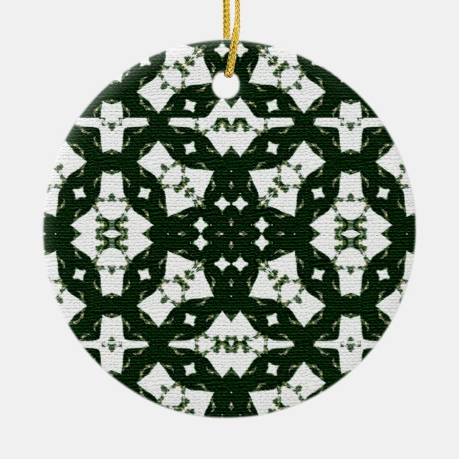 Christmas Green Garland Ceramic Tree Decoration (Front)
