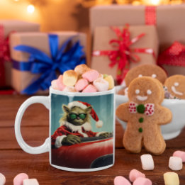 Christmas Green Goblin #8 driving a red sports car Coffee Mug