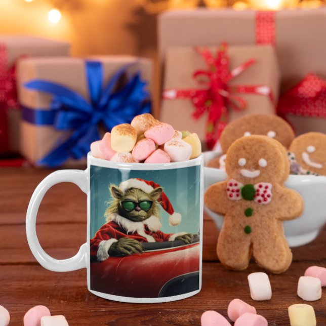 Christmas Green Goblin #8 driving a red sports car Coffee Mug (Christmas Grinch #8 driving a red sports car Coffee Mug
)