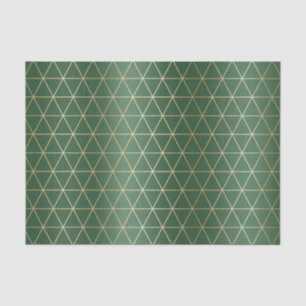 Christmas Green Gold Triangle Geometric Tissue Paper