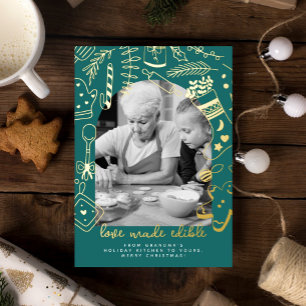 Christmas Green Holiday Baking Foil Holiday Card