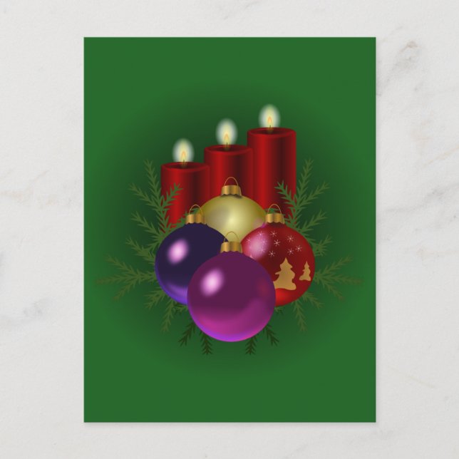 Christmas Green Holiday Candles (Front)