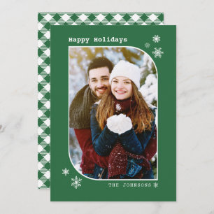 Christmas Green Modern Minimalist Photo Card
