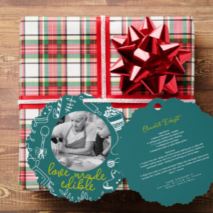 Christmas Green Photo Holiday Baking Ornament Card