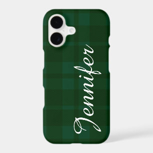 christmas green plaid tartan personalised modern