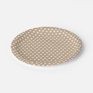 Christmas Green Polka Dots Kraft  Paper Plate