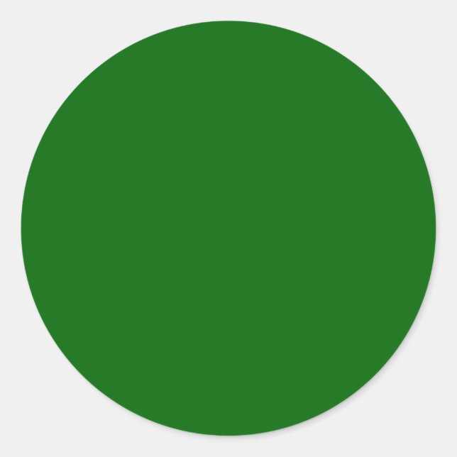 Christmas Green Solid Colour Classic Round Sticker (Front)