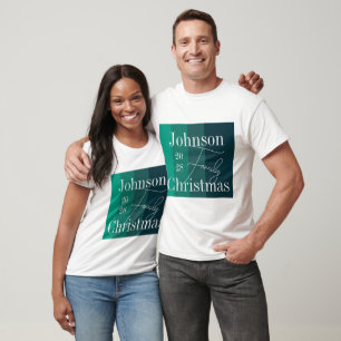 Christmas Green Stripe Family Christmas T-Shirt