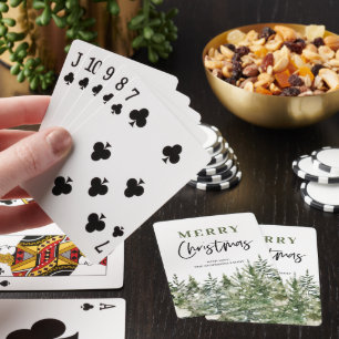 Christmas Green Tree   Merry Christmas Playing Cards