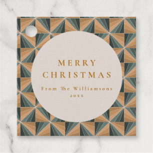 Christmas Green Vintage Art Deco Custom Holiday Favour Tags