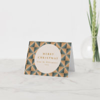 Christmas Green Vintage Deco Custom Folded Blank