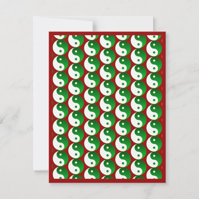 Christmas Green Yin & Yang Pattern Invitation (Front)