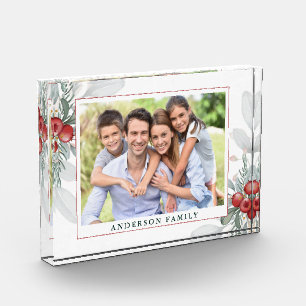 Christmas Greenery and Berries Photo Block