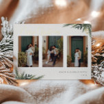 Christmas Greenery Berry Frame Photo Collage<br><div class="desc">Elegant Christmas Greenery and Berry Frame,  Holiday foil photo collage card. Features,  template space for your personal holiday message on back.</div>