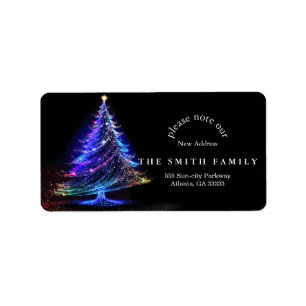 Christmas Greenery & Berry New Address Label