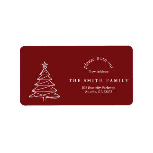 Christmas Greenery & Berry New Address Label
