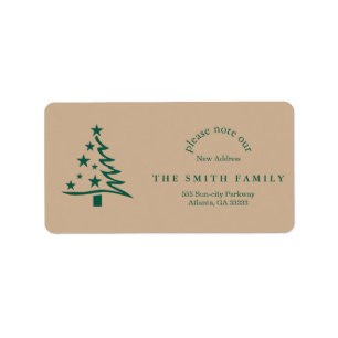 Christmas Greenery & Berry New Address Label