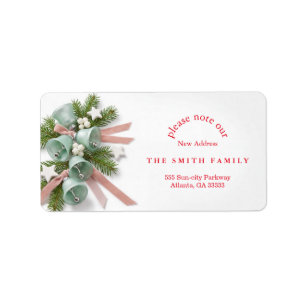 Christmas Greenery & Berry New Address Label