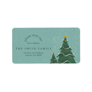 Christmas Greenery & Berry New Address Label