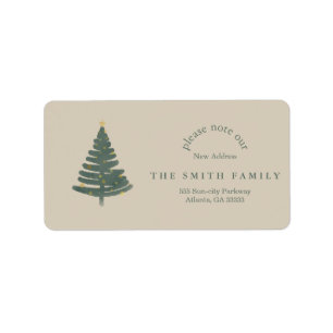 Christmas Greenery & Berry New Address Label