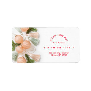 Christmas Greenery & Berry New Address Label