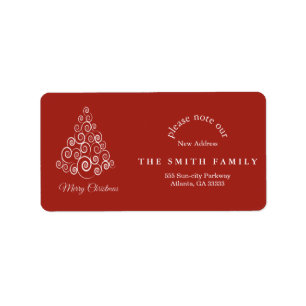 Christmas Greenery & Berry New Address Label