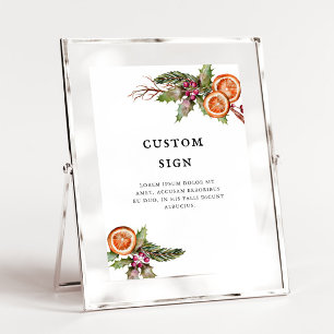 Christmas Greenery Bridal Shower Custom Sign