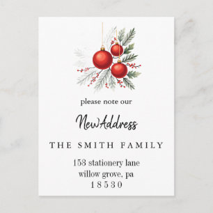 Christmas Greenery Change of Address Insert Card