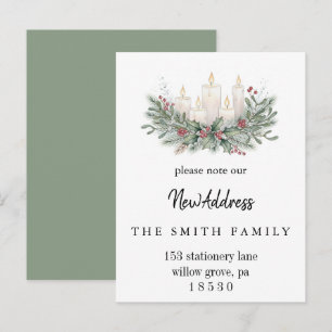 Christmas Greenery Change of Address Insert Card
