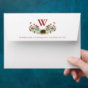 Christmas Greenery Custom Holiday Envelope