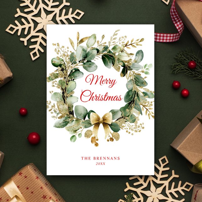 Christmas Greenery Eucalyptus Elegant Holiday Card (Christmas Greenery Eucalyptus Elegant Holiday Card)