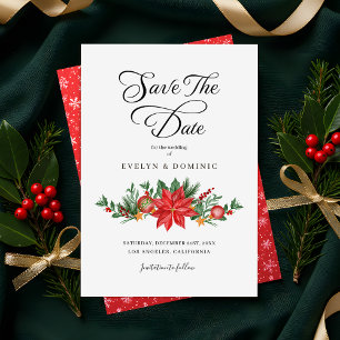Christmas Greenery floral Elegant Wedding Save The Date