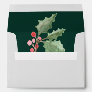 Christmas Greenery Green Wedding Invitation Envelope
