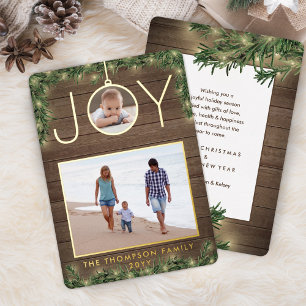 Christmas Greenery & Lights 2 Photo Joy Ornament