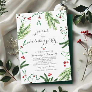 Christmas Greenery Party Invitation