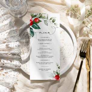 Christmas Greenery & Red Berries Wedding Menu