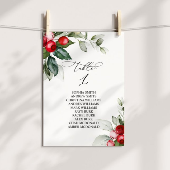 Christmas Greenery Table Number 1 Seating Chart (Creator Uploaded)