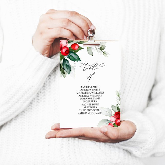 Christmas Greenery Table Number 4 Seating Chart (Creator Uploaded)